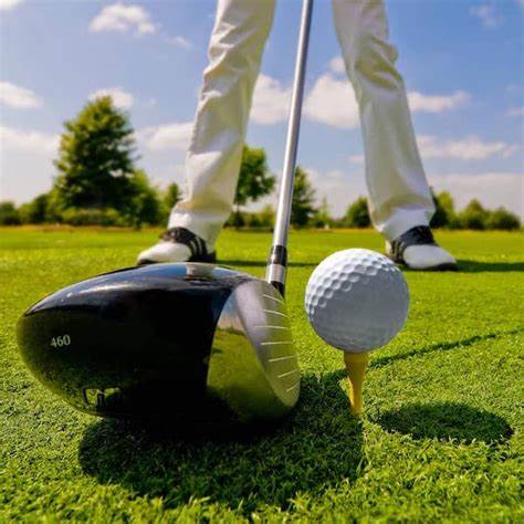 golf iron, putter, and ball